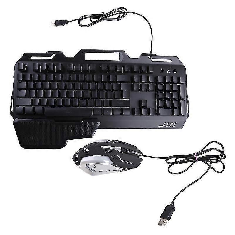 Gaming Keyboard Mouse Set Backlight Wired USB Ergonomic Mechanical Feel Gamer RGB Keyboard 104Keys for Tablet Desktop