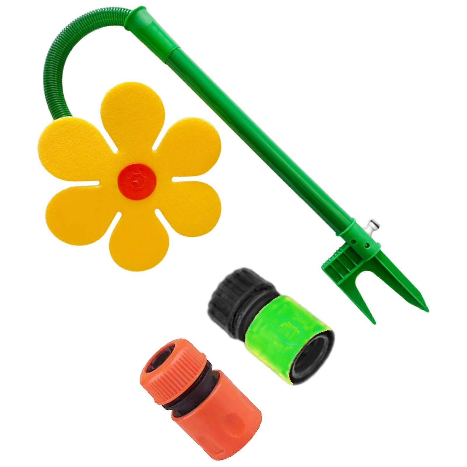 Funny Automatic Rotating Sprinkler Dancing Flower Head for Efficient Garden Irrigation and Lawn Watering  Yellow