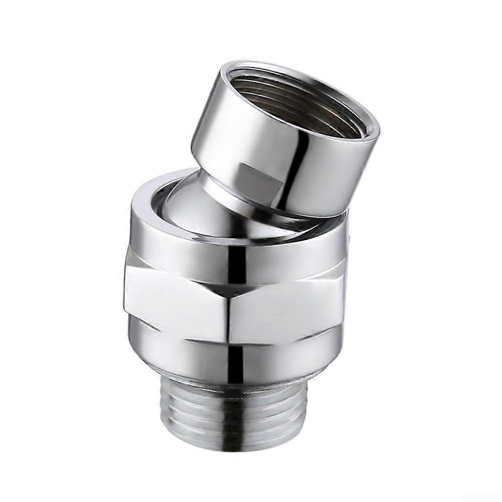 Adjustable Shower Head Swivel Ball Joint Adapter with 360° Rotation for Bathroom Use Silver