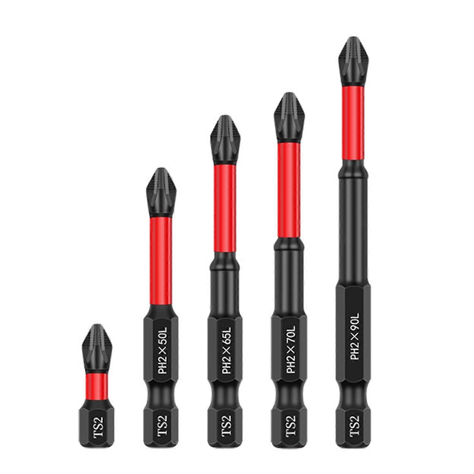 Mengxi 5/6/10/12Pcs Impact Screwdriver Bit Set Rustproof High-Precision Slotted Heads Cross Slot Screw Driver Drill Bits with Magnetism