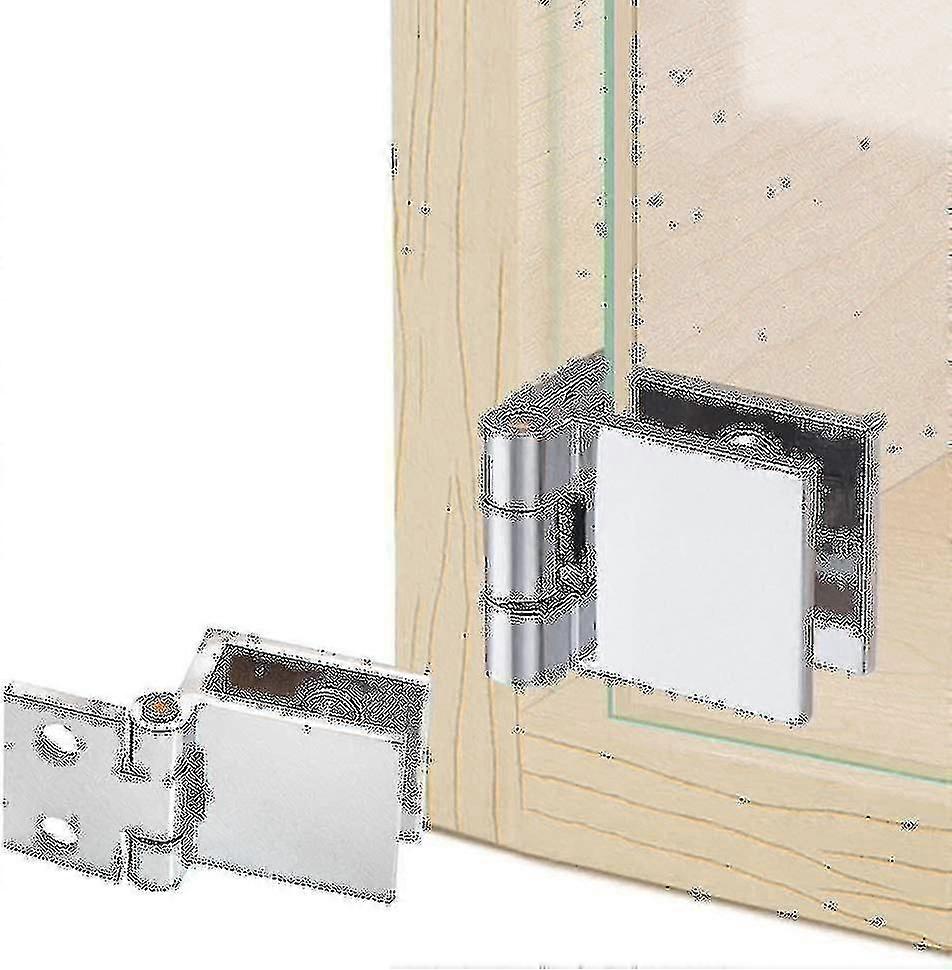 مشبك مفصلي باب زجاجي من الفولاذ المقاوم للصدأ - 4 قطع ، لخزانة المطبخ ، واجهة عرض ، دش ، زاوية فتح باب الخزانة - Niuniu