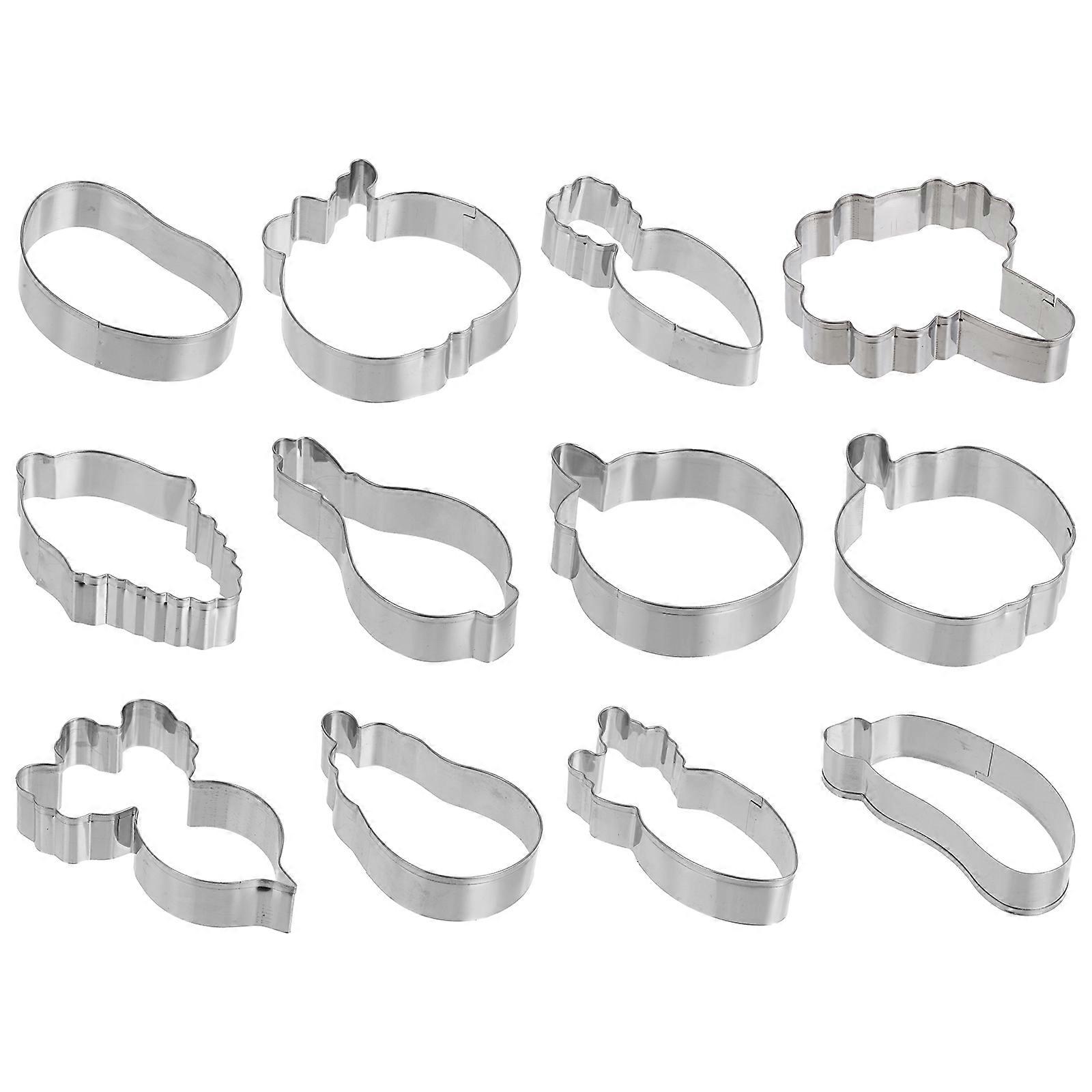 Stainless Steel Vegetable Cookie Cutters for Baking 12Pcs Collection