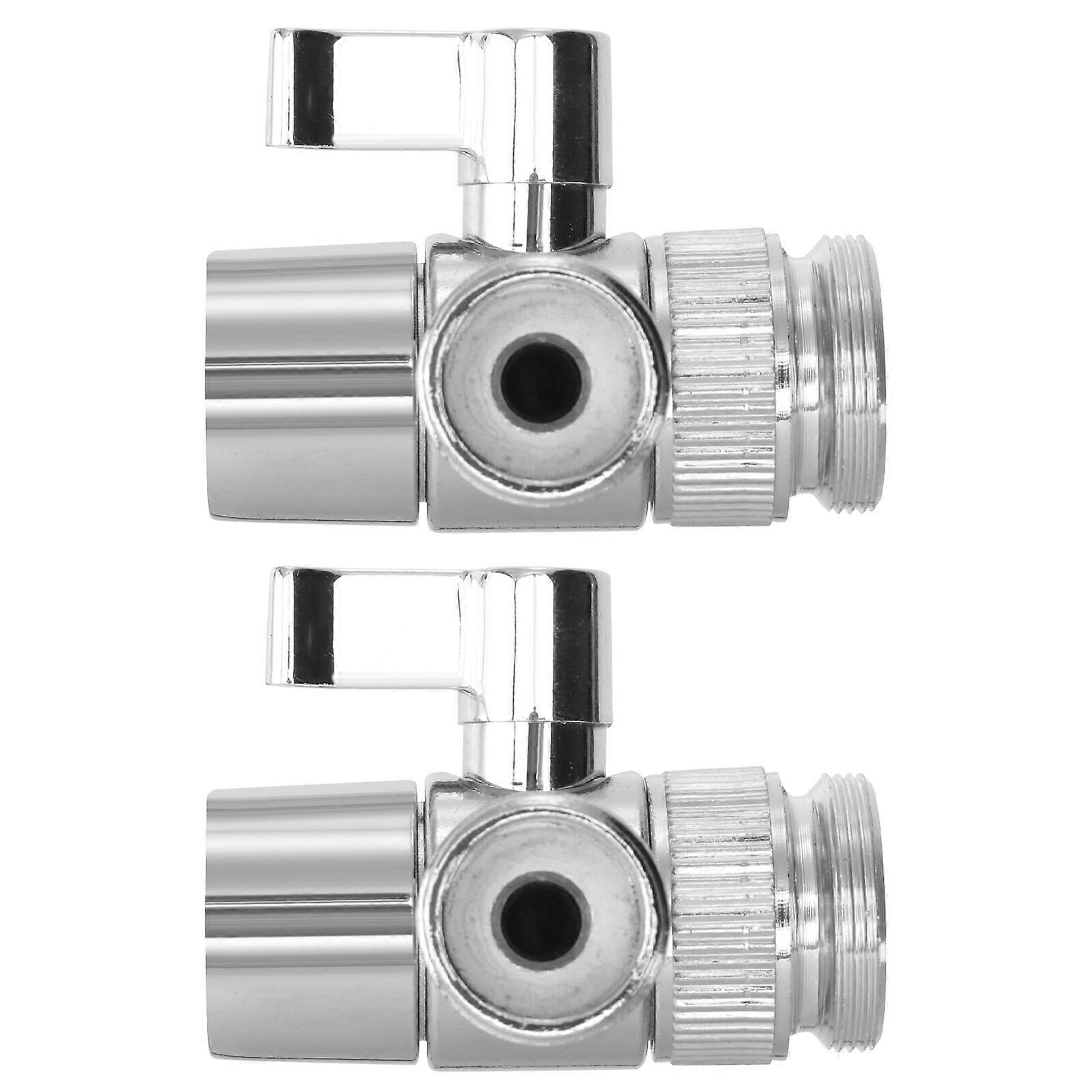 2 Pcs Hose Spigot 4-Splitter Water Splitters 3 Way Faucet Connector Rain Setting Shower Heads Diverter