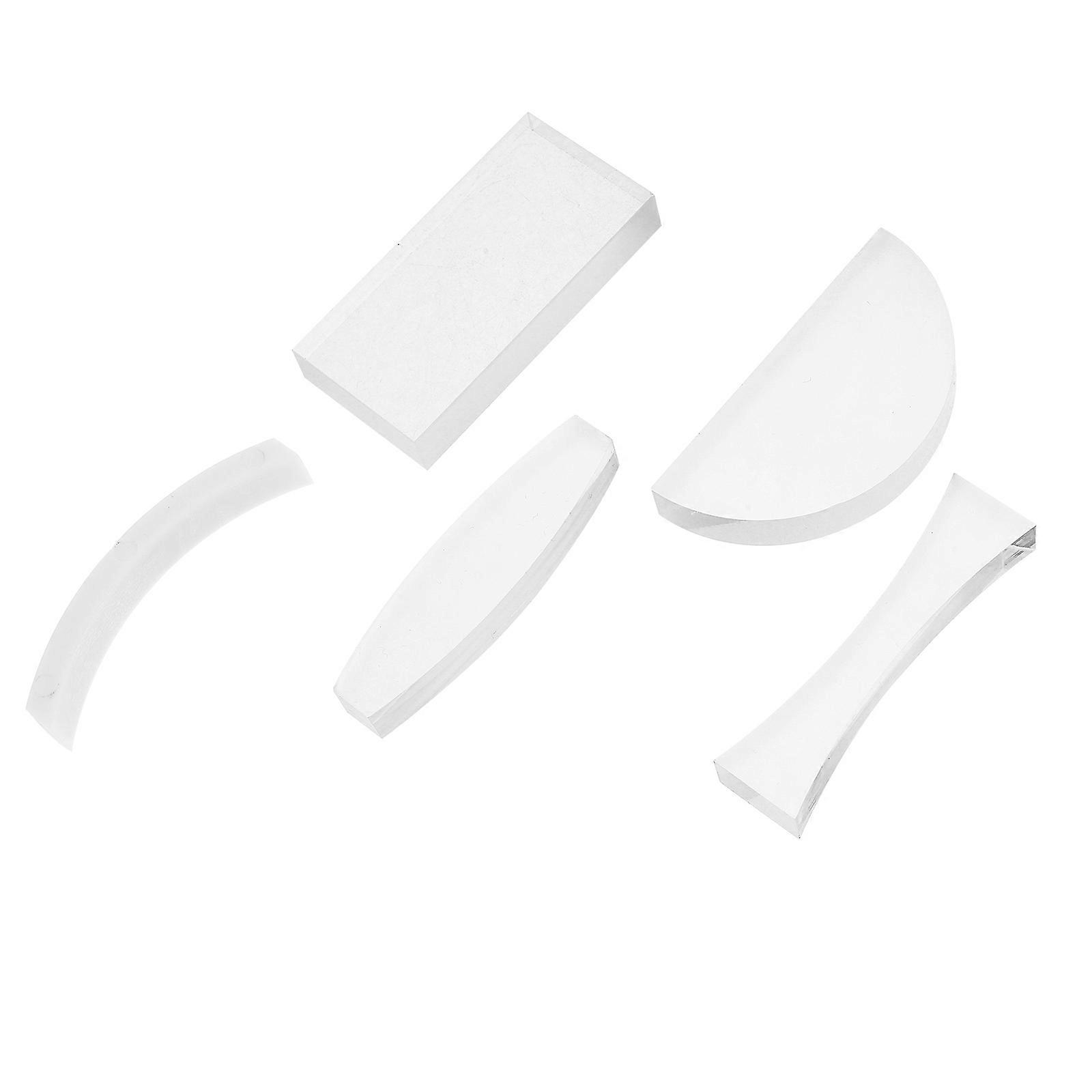 Physics Optics Experiment Set Acrylic Lenses for Teaching 5Pcs School Laboratory
