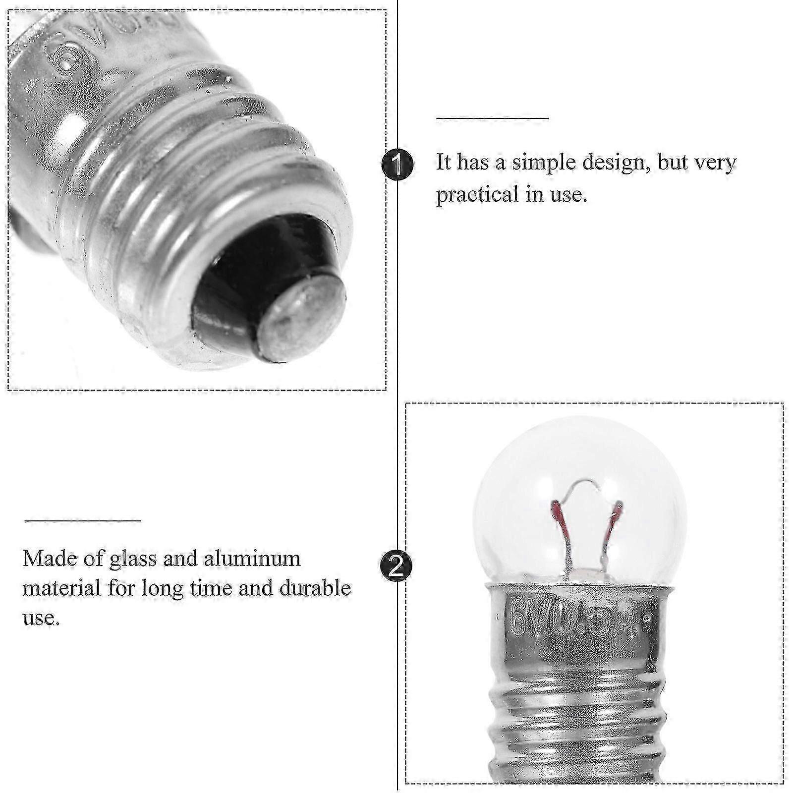 50pcs 6V E10 Mini Round Light Bulbs for Science Experiments & DIY Projects