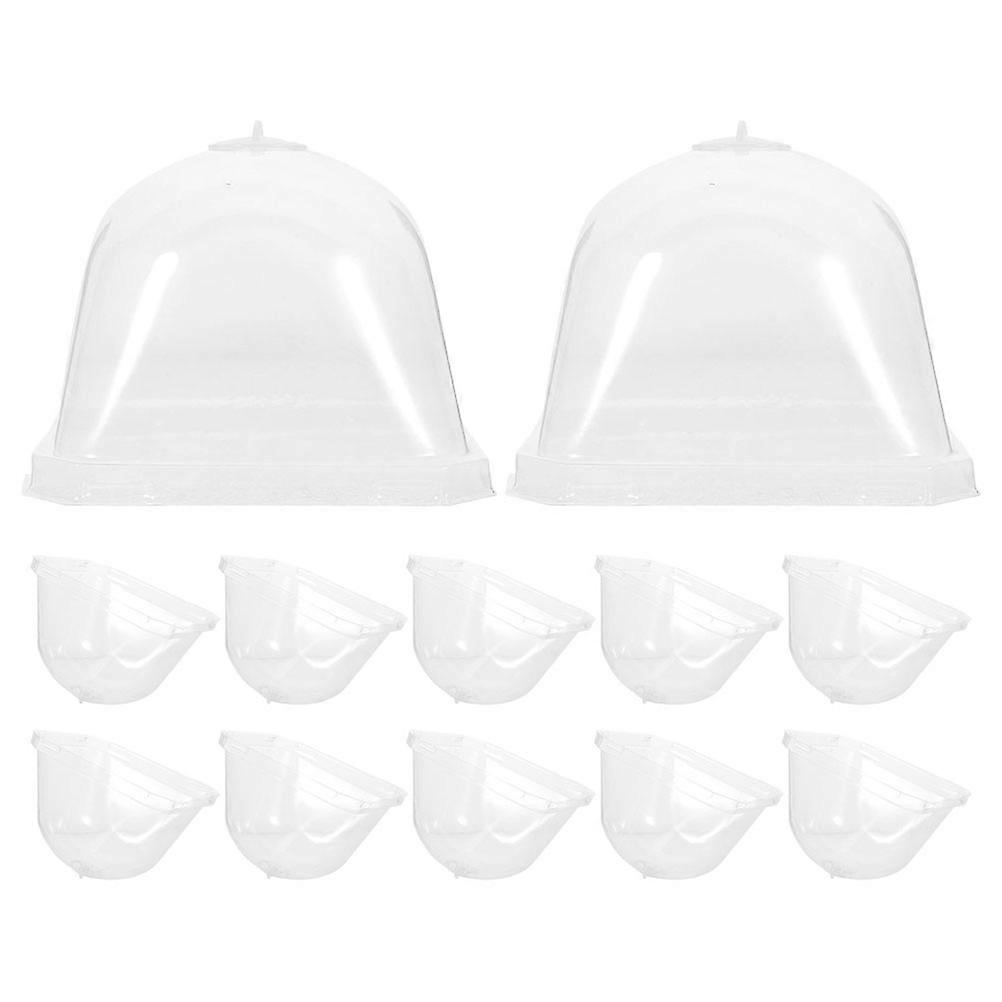 12Pcs Clear Plastic Square Dome Covers for Garden Plants Protection
