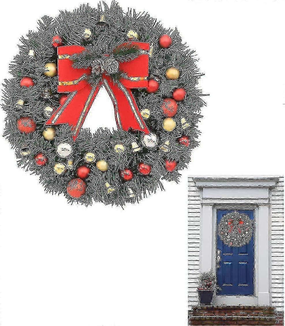 Julekrans, julekransholder, juledekorasjon med klokker utendørs ideell juledekorasjon, diameter 30cm