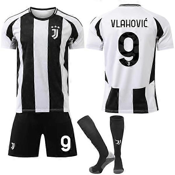 Maillot domicile Juventus FC 24-25, équipement de football pour enfants et adultes, n° 9 VLAHOVIC 28