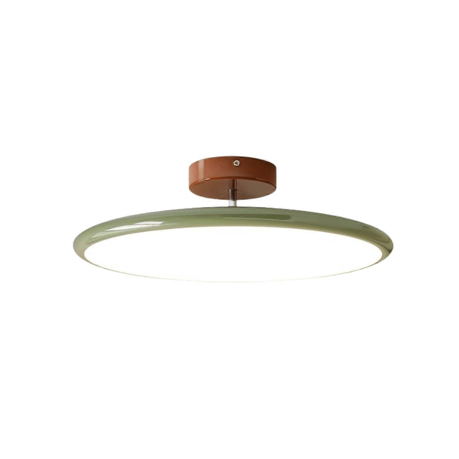 LED Ceiling Light Fixture, Dimmable Round Semi Flush Mount, Modern Minimalist 50cm Green Lamp
