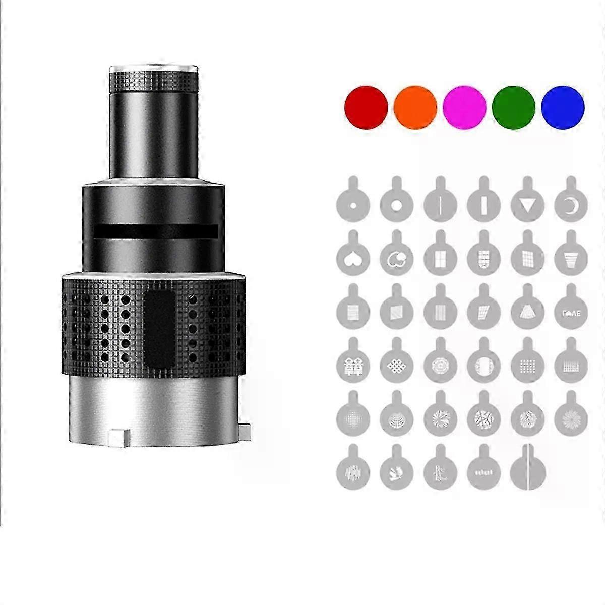 Photograph Flash Snoot Conical Lens Video Modelling Shape Photo Studio Light Kit with Optical Spotlight Lens 35 Gobos