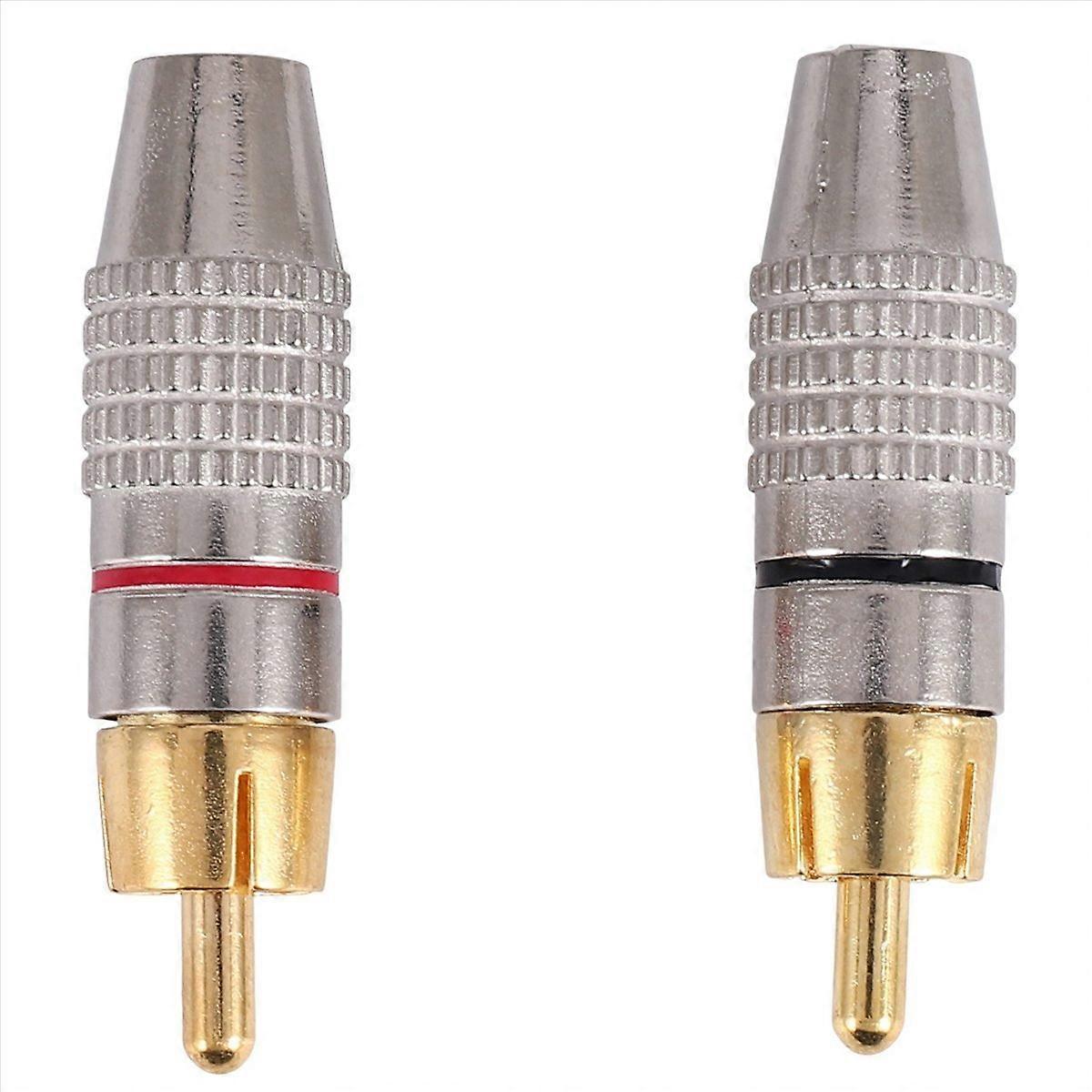 20 Pcs Plug Audio Video Locking Cable Connector Gold Plated