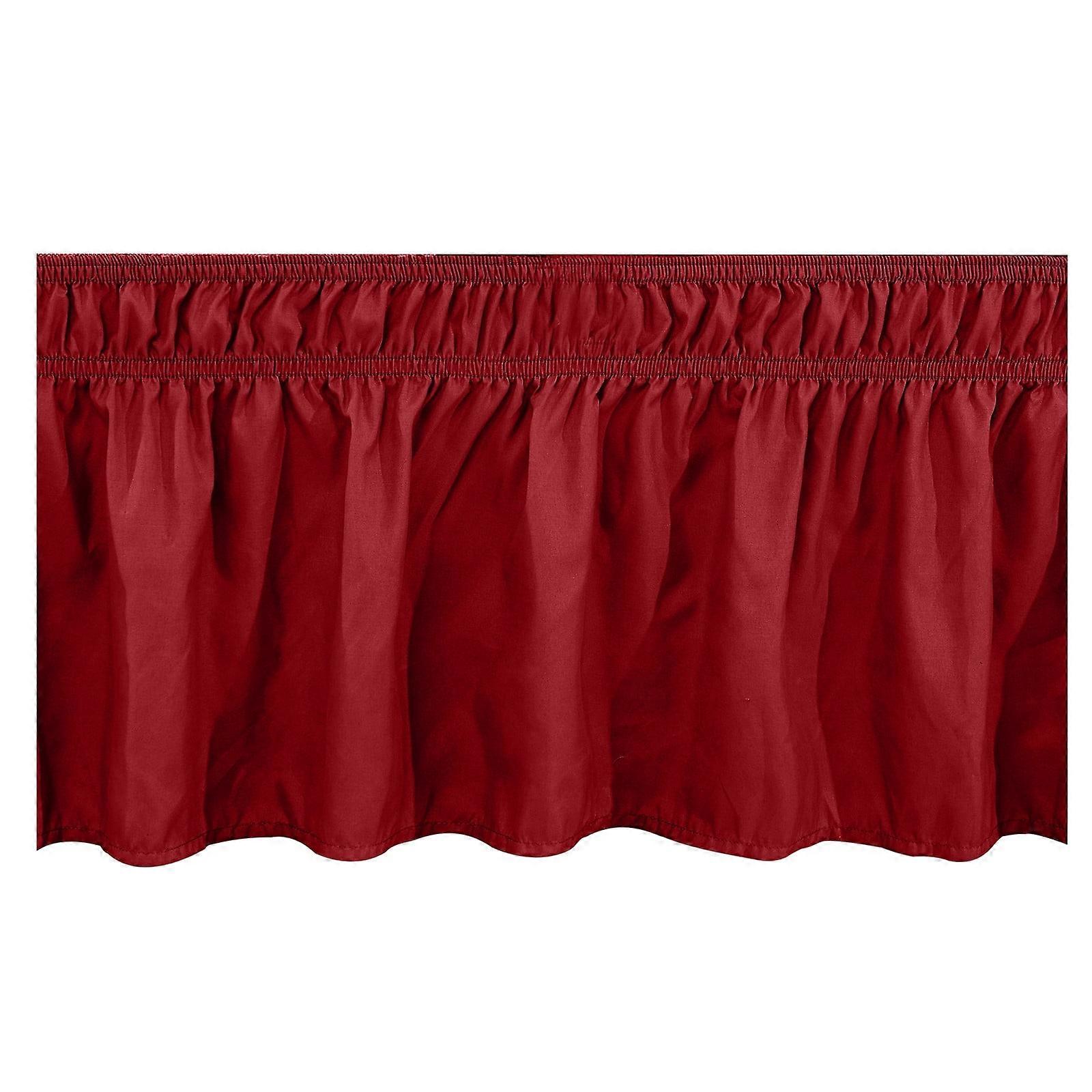 Moocorvic Bed Skirt Solid Color Elastic Ruffled Wrap Around, Queen
