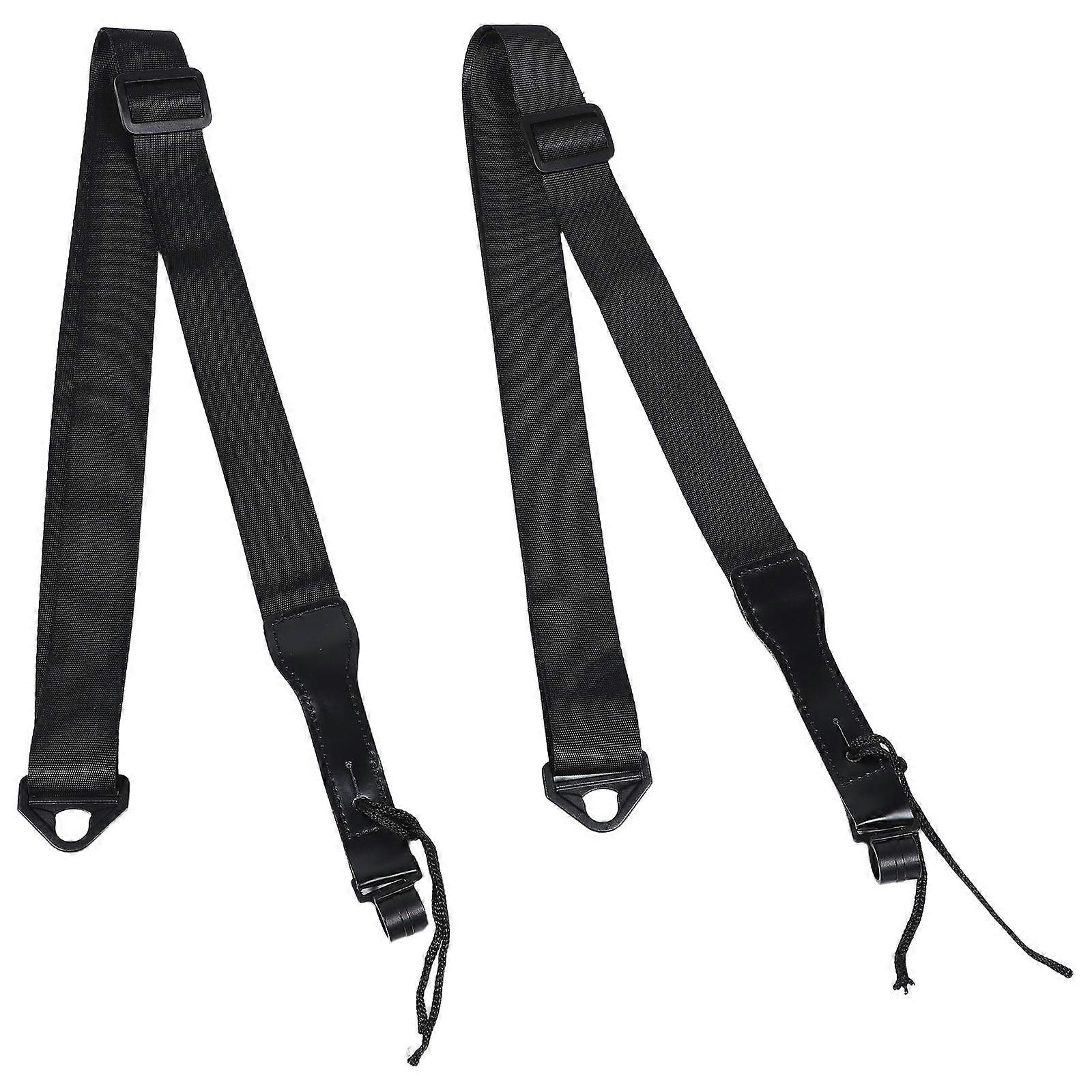 Black Ukulele Strap for Hawaiian Four-String Guitar Adjustable 6Pcs Pack