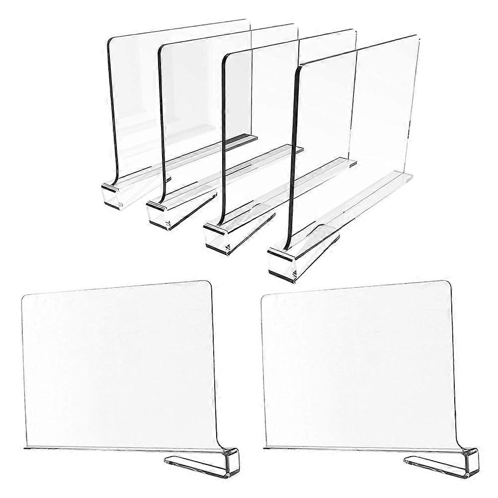 Clear Closet Shelf Divider Shelf Organizer for Clothes 6Pcs Set