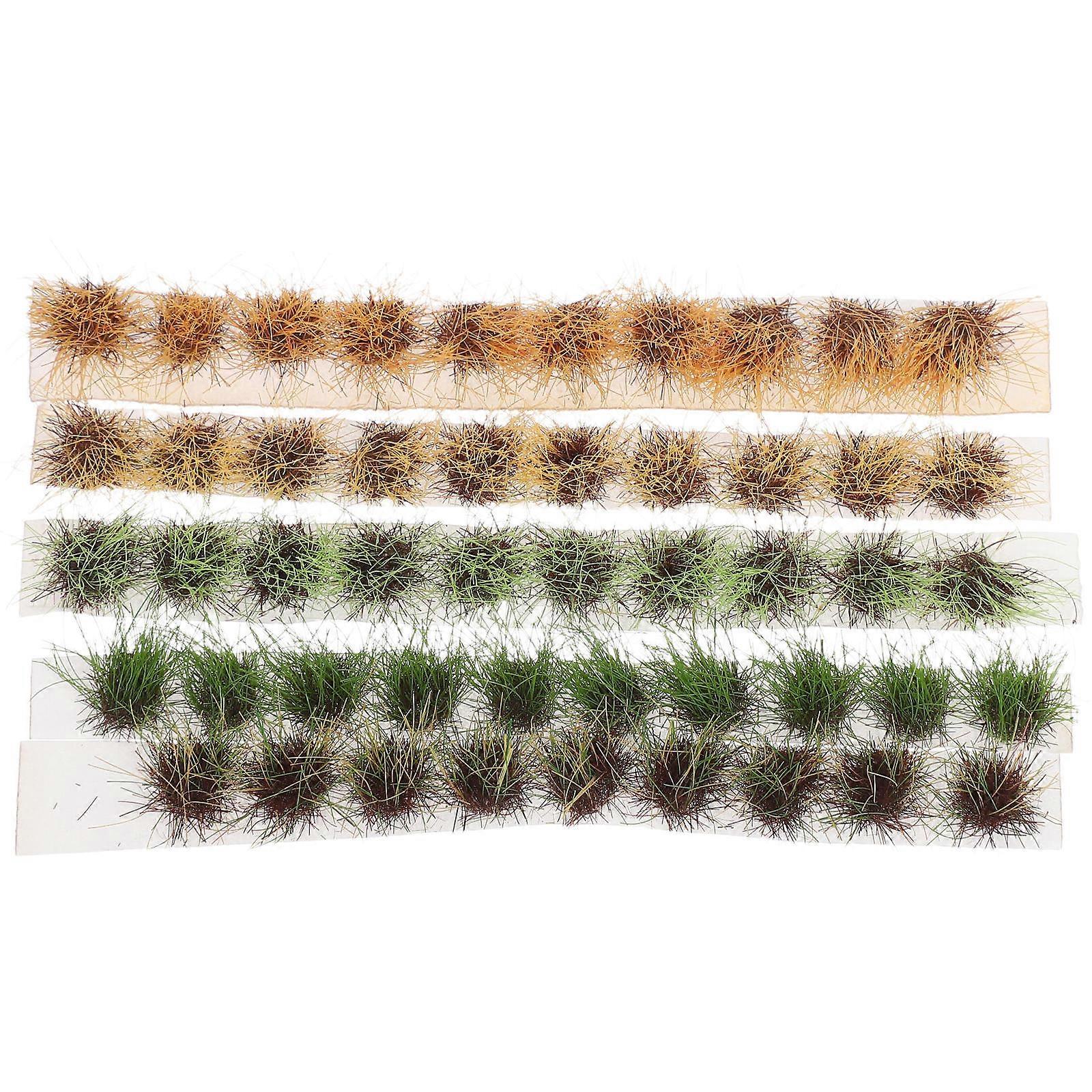 Miniature Grass Tufts Static Scenery Model for Decoration 5Pcs Plastic Set