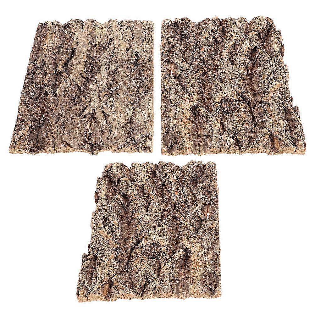 Simulated Tree Bark Decor for Reptile Cage 3Pcs Lightweight Set