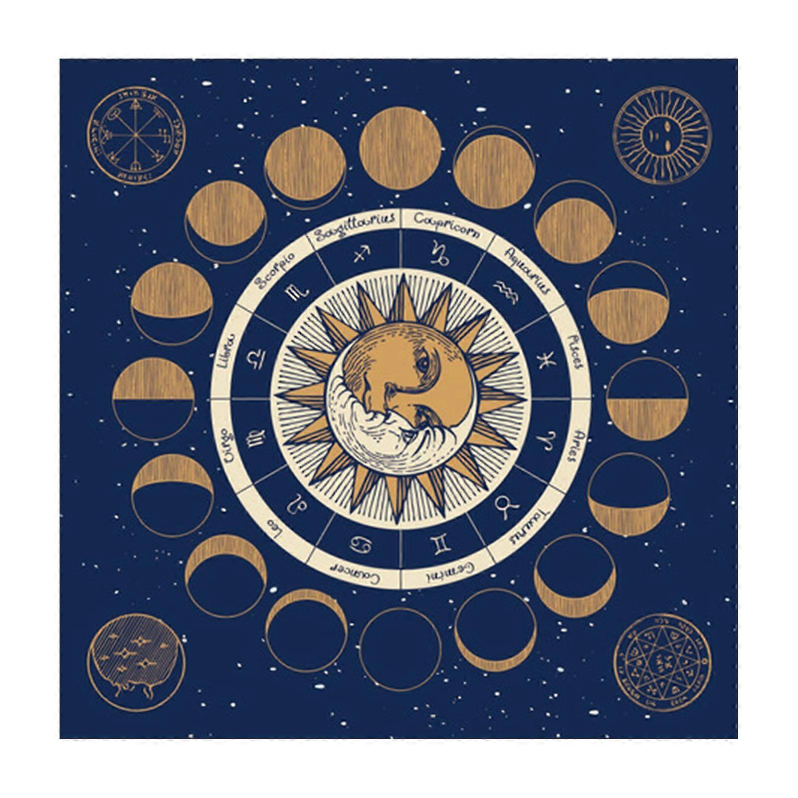 Divinations Tablecloth Card Mat Table Cover Astrological Oracles Pad Tarots Table Cloth Altars Cloth Board Game Pad  75x75cm