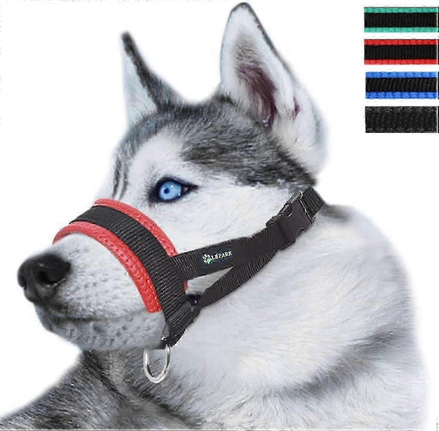 ​Head Strap Dog Muzzle that Prevents Dogs from Taking It Off with Their Paws, Suitable for Small, Medium and Large Dogs in Black​