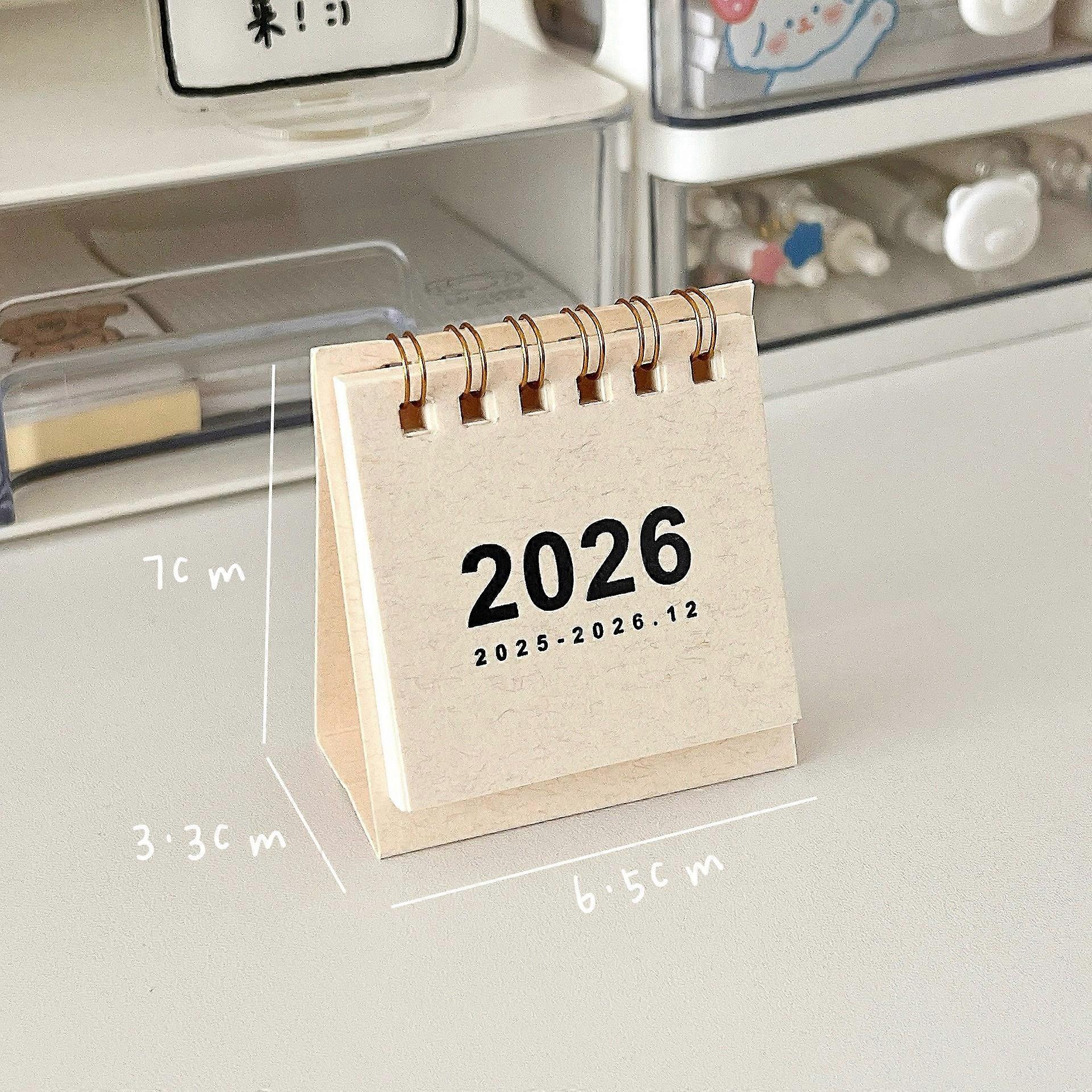 2026 Mini Simple Desk Calendar Creative Spiral-Bound Calendar Handmade Diary Memo Notes for Desktop Decoration Office Stationery