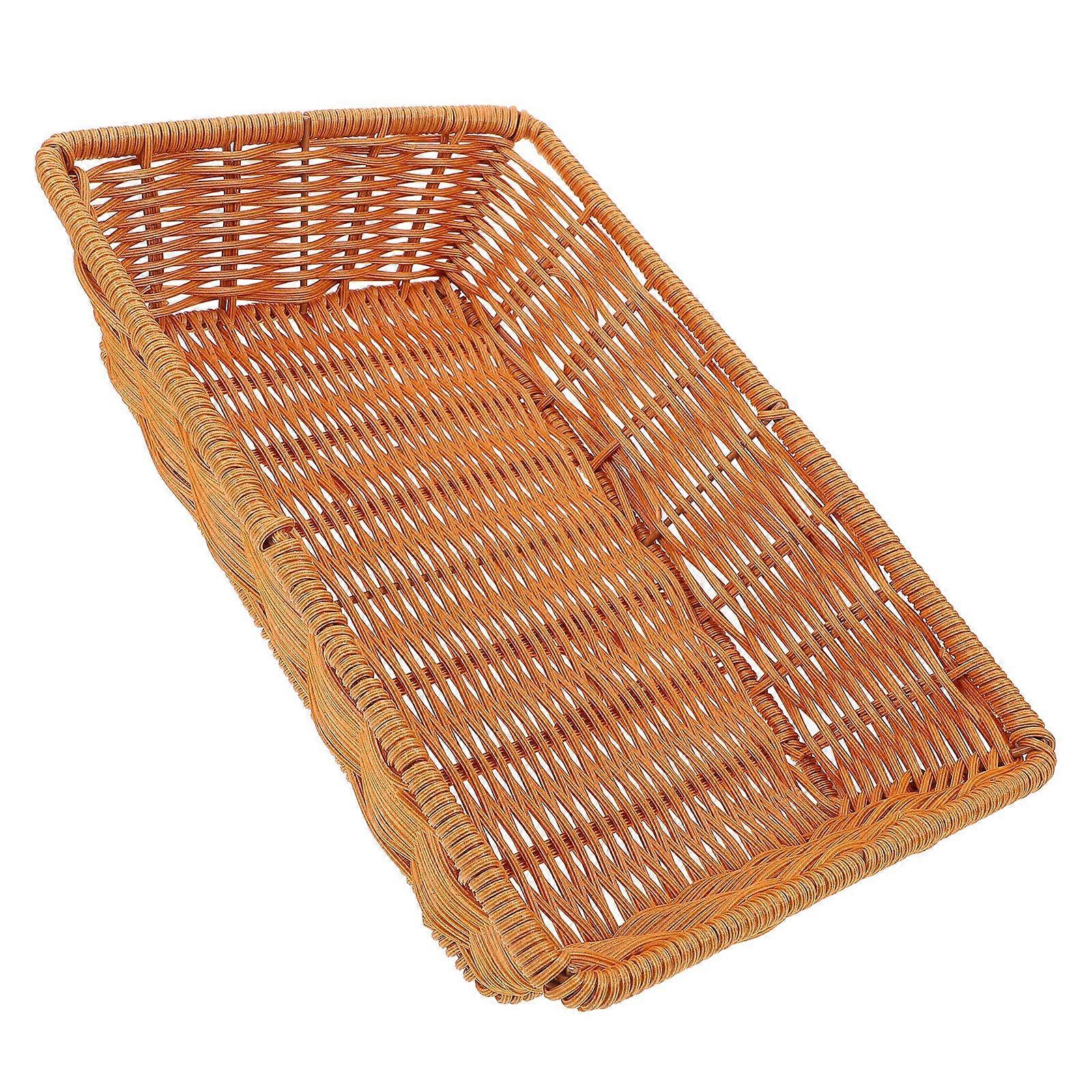 Light Brown PP Material Bread Basket for Storage Versatile and Durable Decorative Kitchen Tray