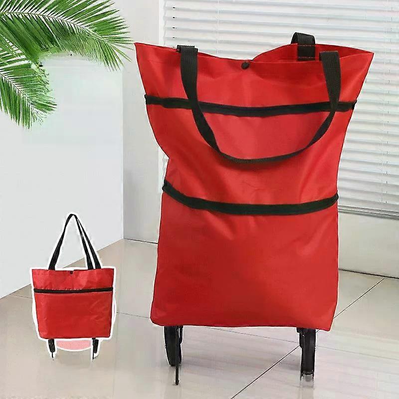 Portable Foldable Cart - Lightweight Hand-Pull Vegetable Wagon with Wheels for Home/Garden Use, Small Trailer