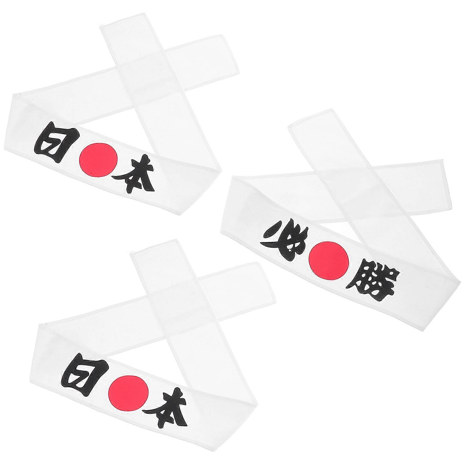 Samurai Headband Competition Headwear Karate Training Multipurpose Accessory Assorted Color 3Pcs
