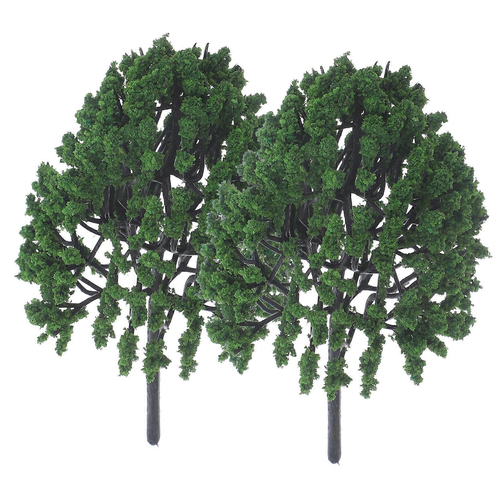 Model Train Tree Architecture Trees for Diy Scenery Landscape Green Resin Durable 2Pcs