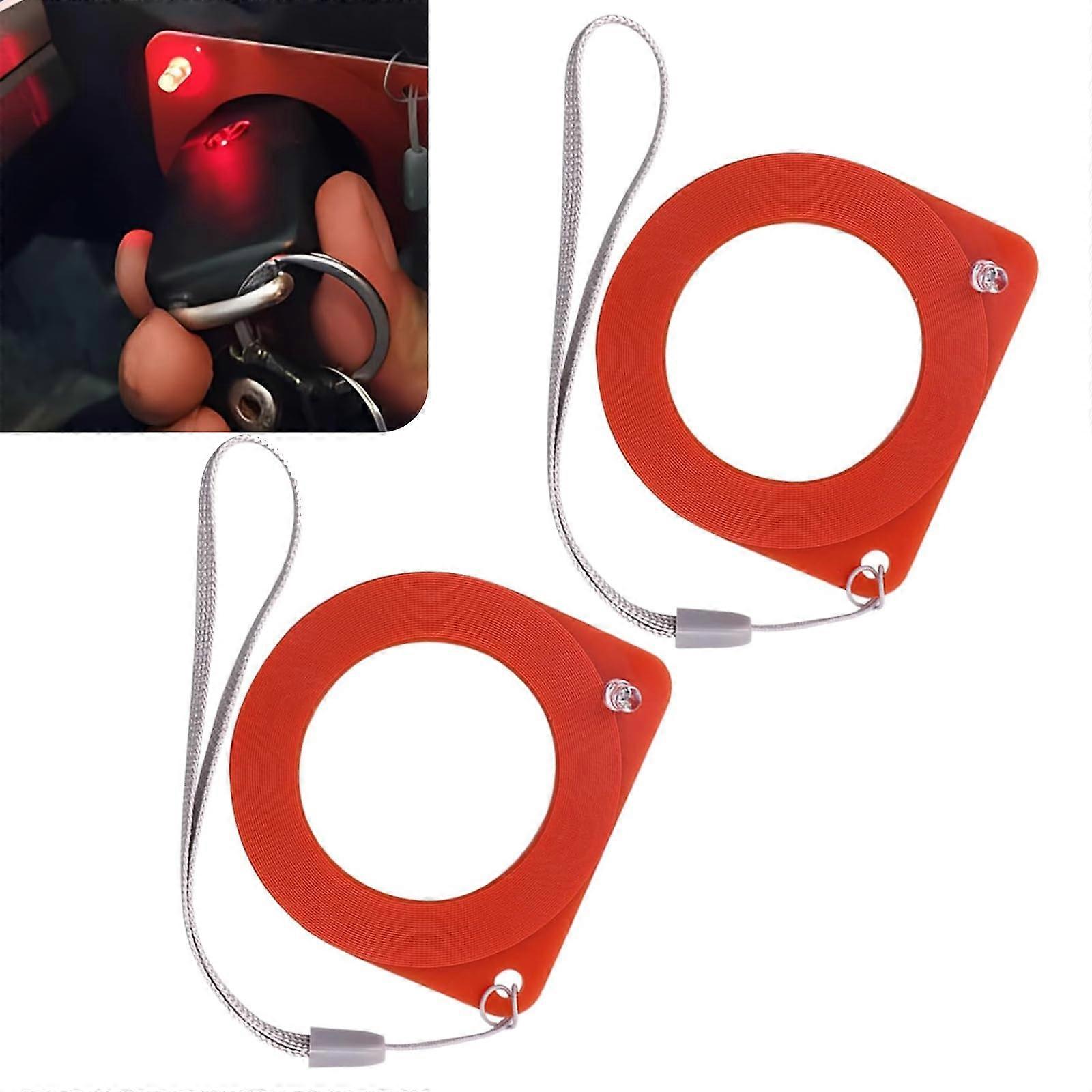 2 PCS Car Key ECU Tester with LED Indicator, Universal Ignition Coil Signal Detector for Cars, Red