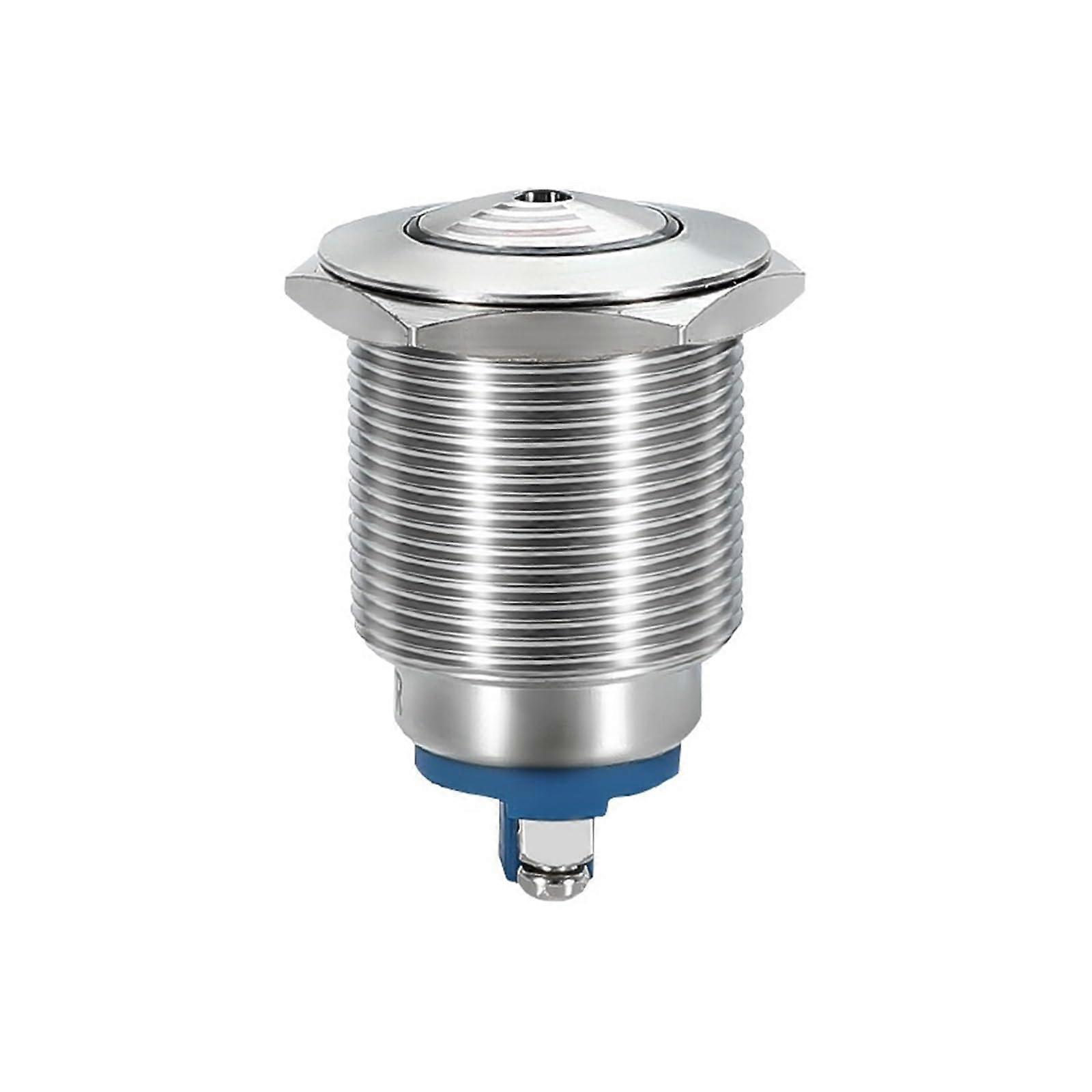 16mm Metal Buzzer Alarm with Red LED Flashing Light and Intermittent Loud Sound, Durable Housing