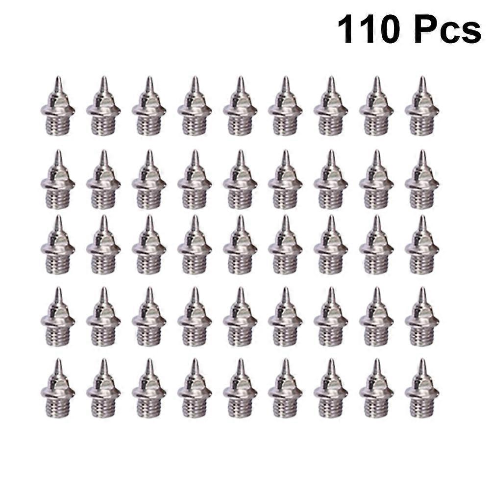 110pcs Spikes Studs Cone Replacement for Shoes Track Sports Running with Screwback Grippers Silver British System