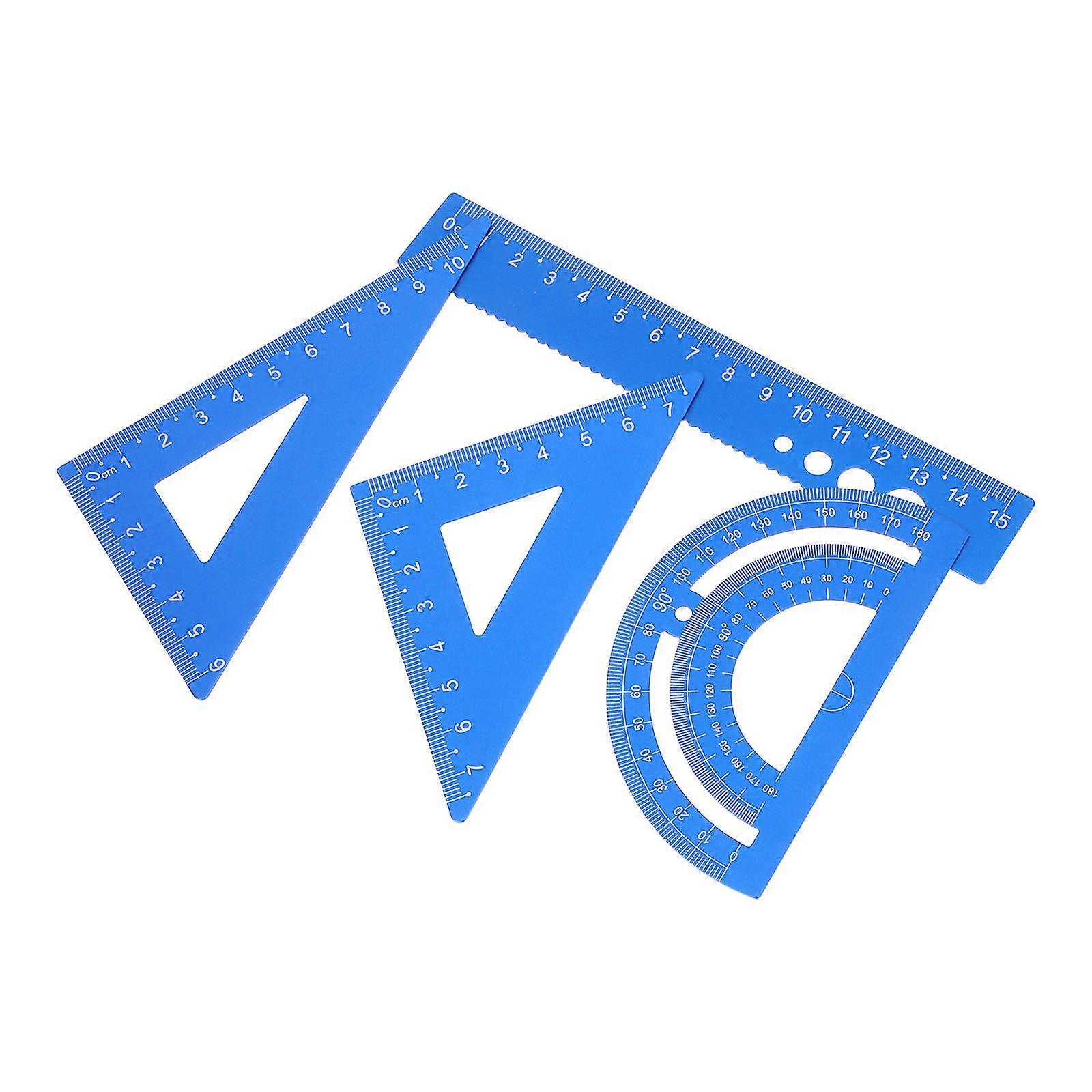 Aluminum Ruler Set for Students with 3Sets Precision Measuring Tools