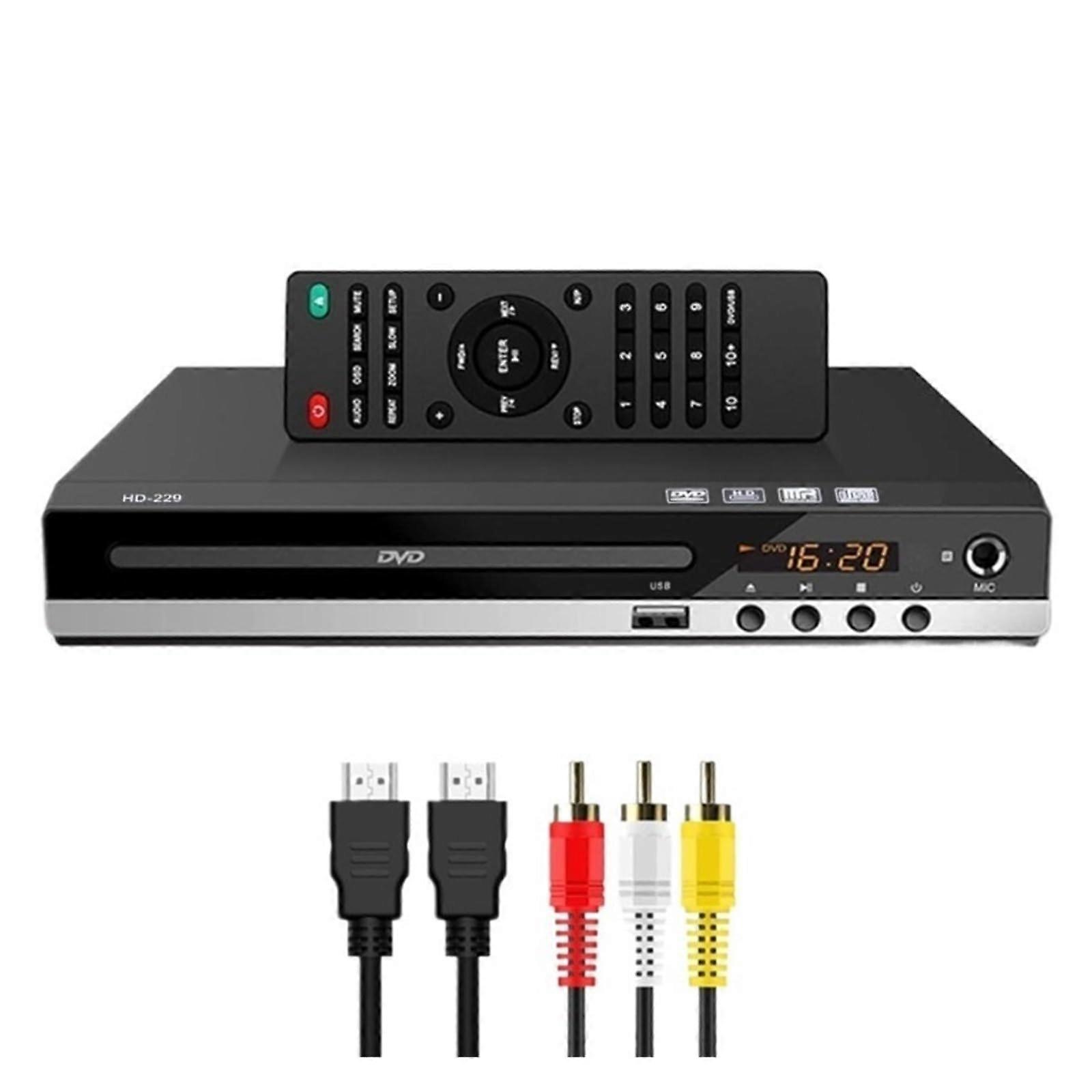 DVD Player 1080P  Definition AllRegion  Builtin MIC Port Home DVD Player Box