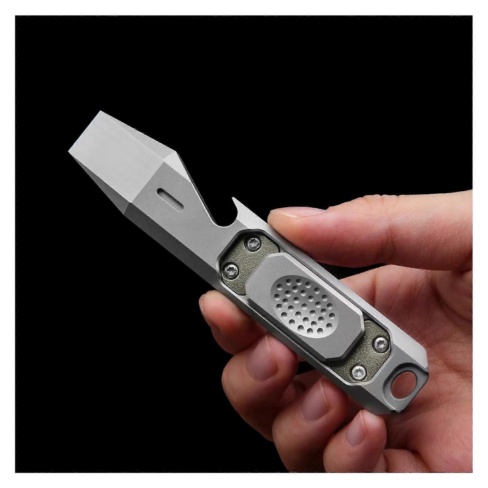 EDC Titanium Pry Bar Multifunctional Keychain Tool with Bottle Opener and StressRelief Slide