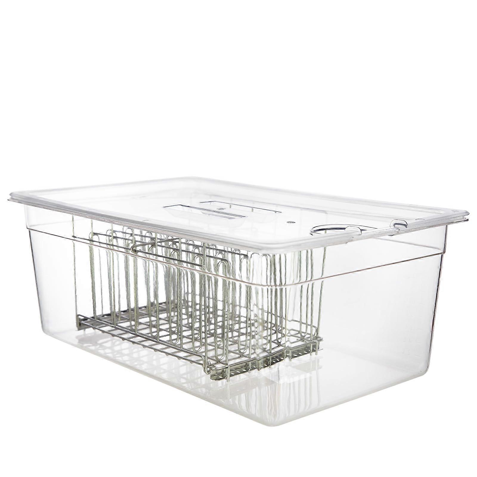 Large 26 Quart Sous Vide Container with Lid and Stainless Steel Rack for Anova and Joule