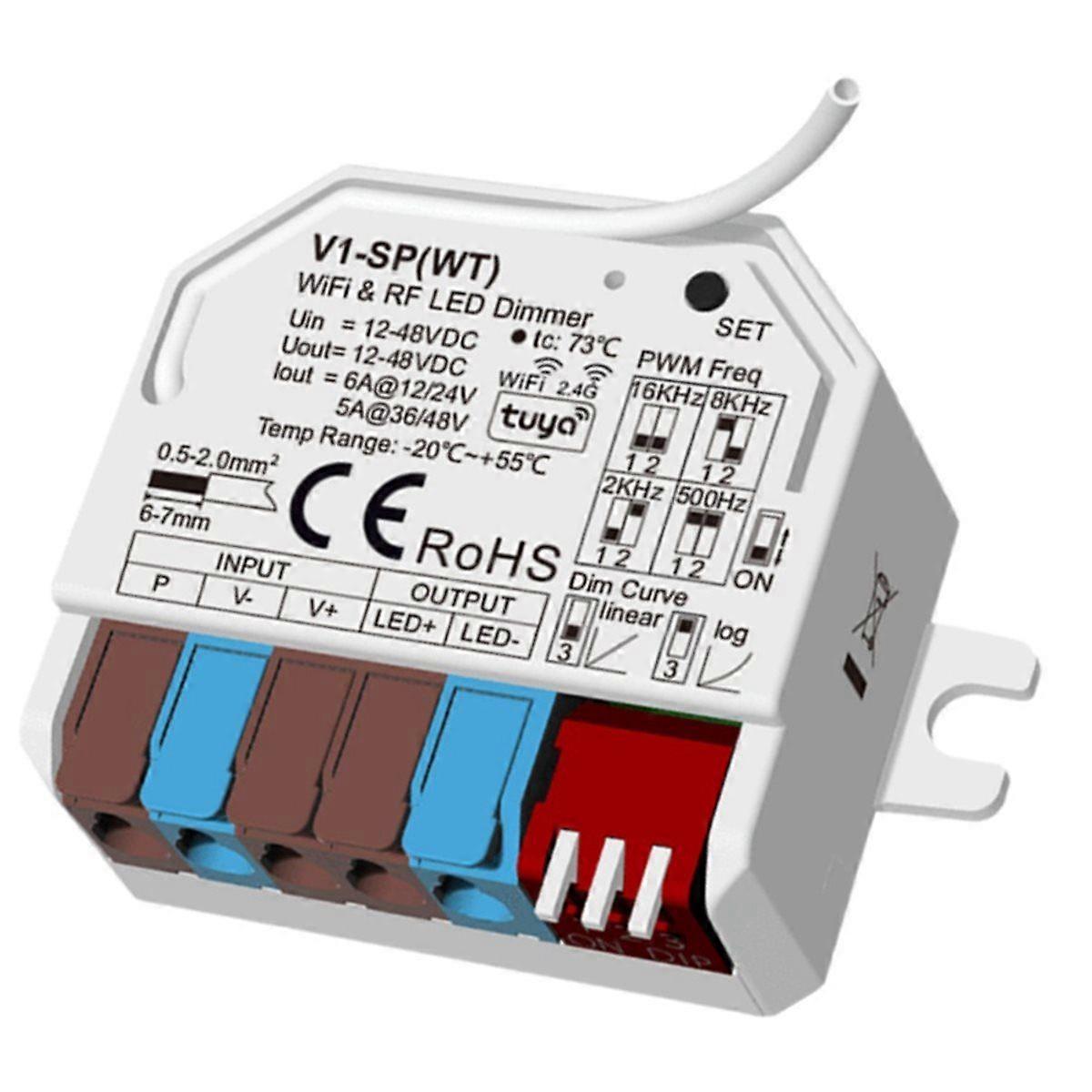 V1-SP Tuya Smart Cloud WiFi Dimming Push LED Controller Single Channel Constant Voltage Brightness