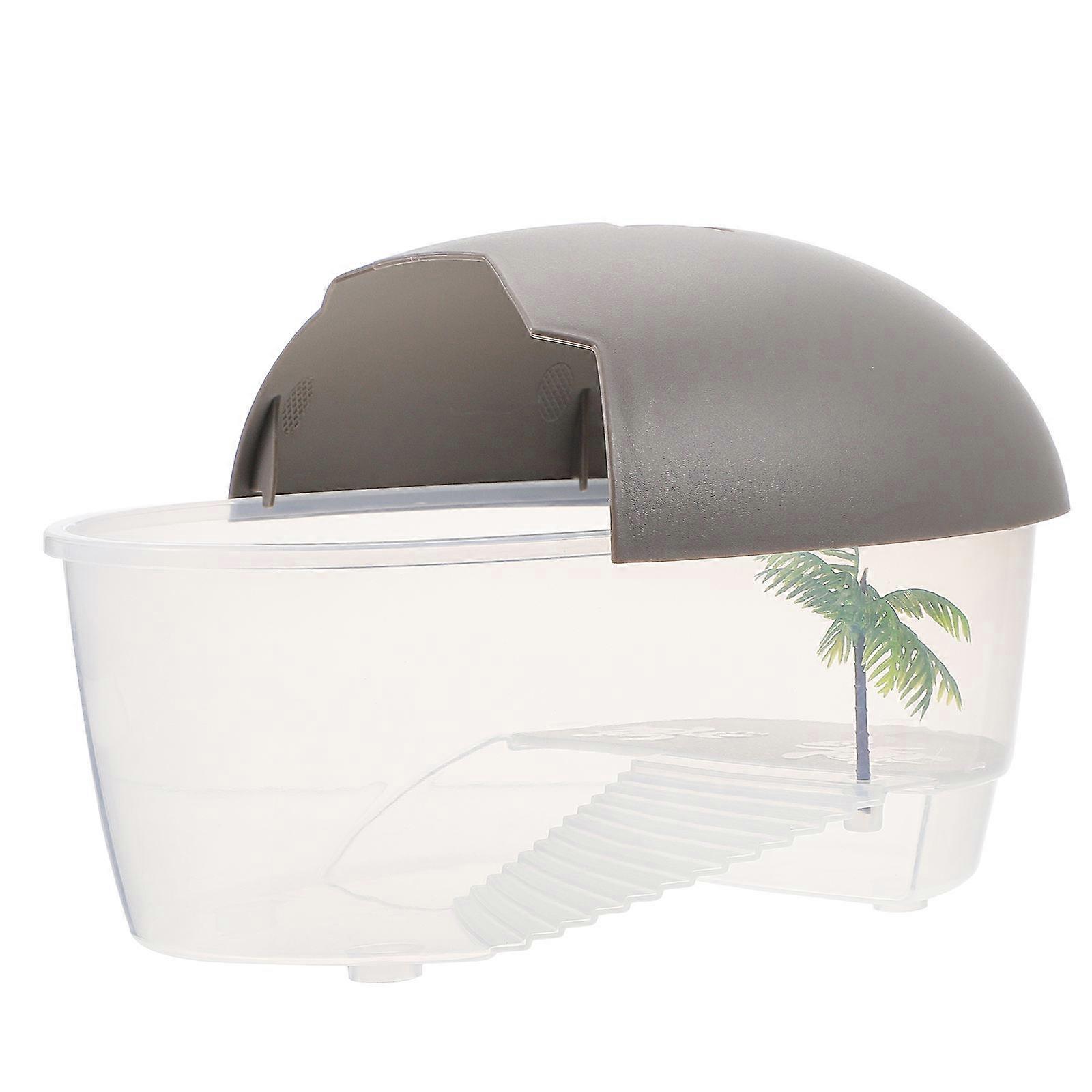 Turtle Drying Platform Turtle Terrarium for Pet Use Sturdy Grey PP