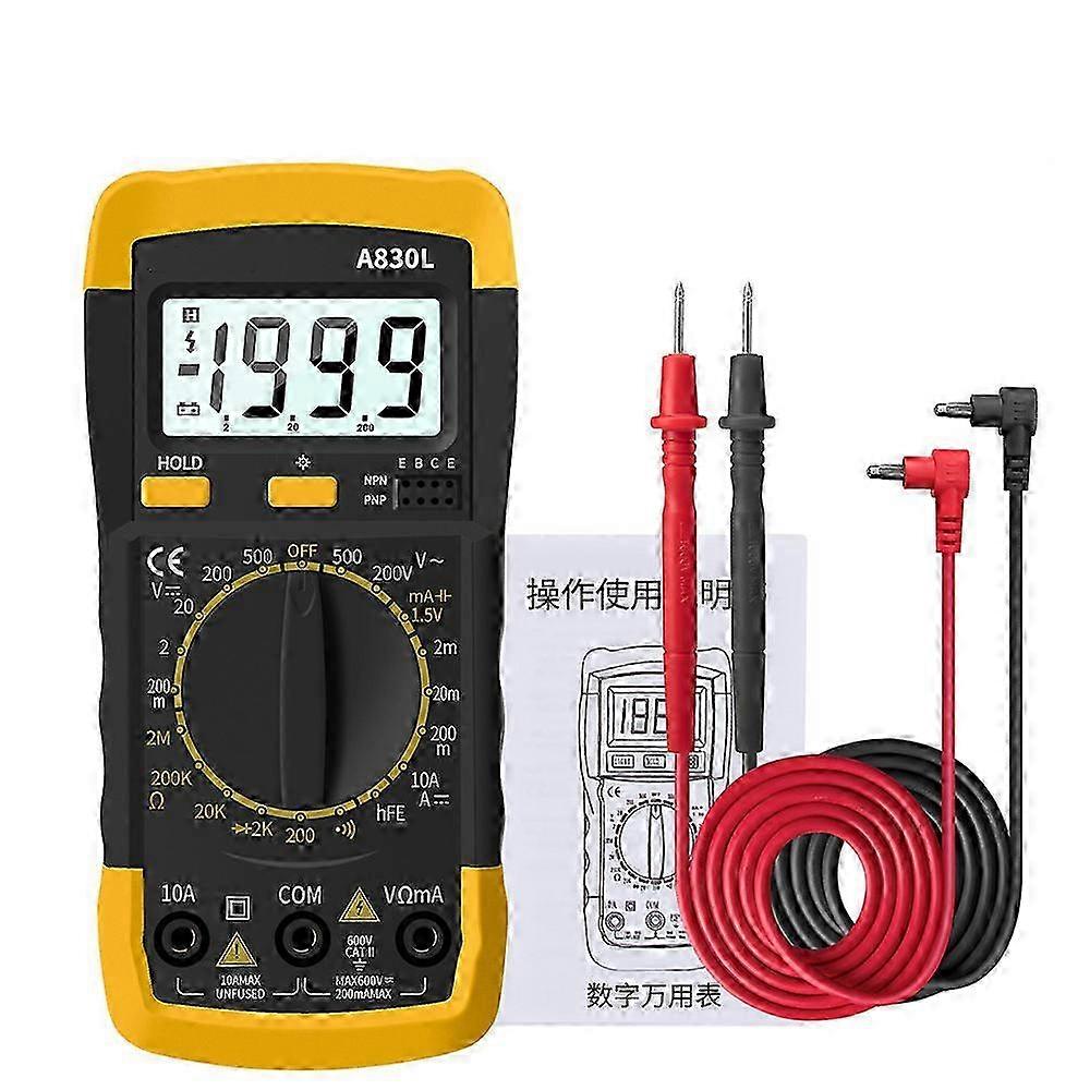 A830L LCD Digital Multimeter AC DC Voltage Diode Frequency Multitester Current Tester Luminous Display with Buzzer Function 25-26