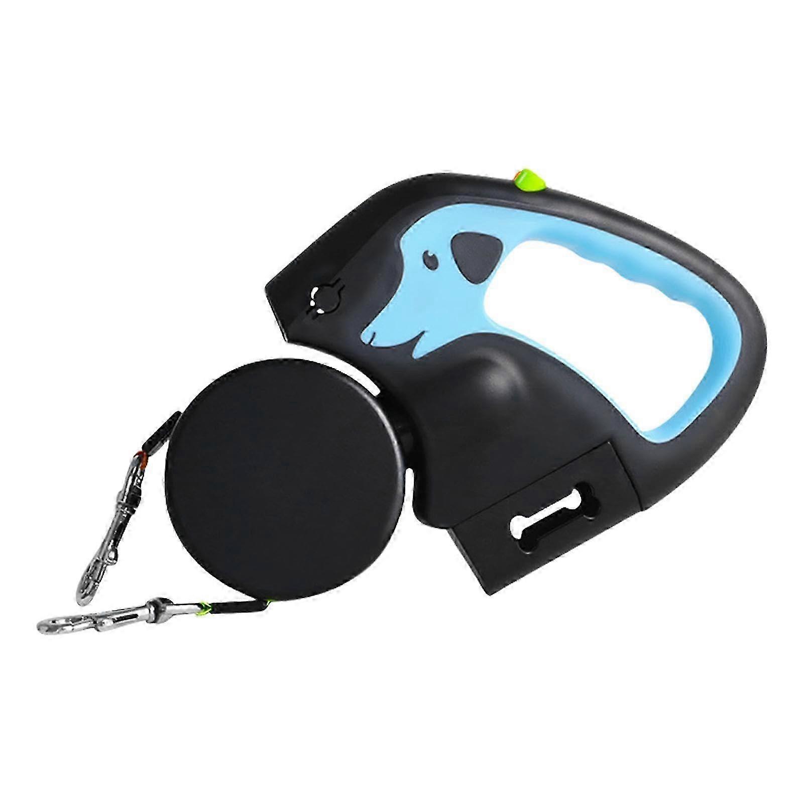 25-26 Dog Leash with Light, Retractable, Tangle, Bungee, Lock, Light Blue (2)