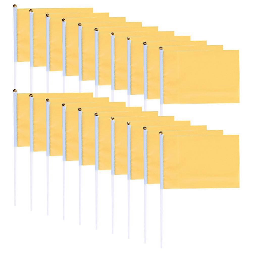 Handheld Square Flag for Party Use Yellow Mini Flags 100Pcs Set