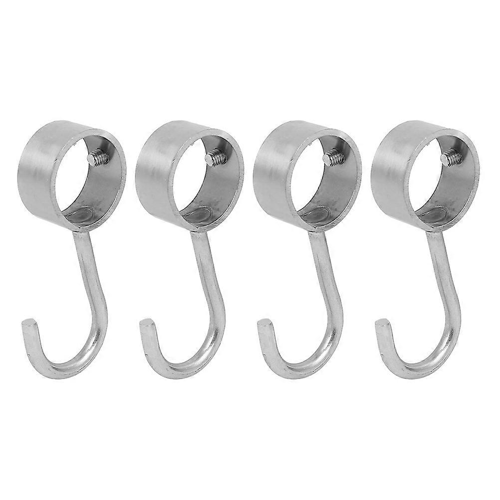 Windproof Hook Round Pipe Stainless Steel Sleeve Hook for 4Pcs