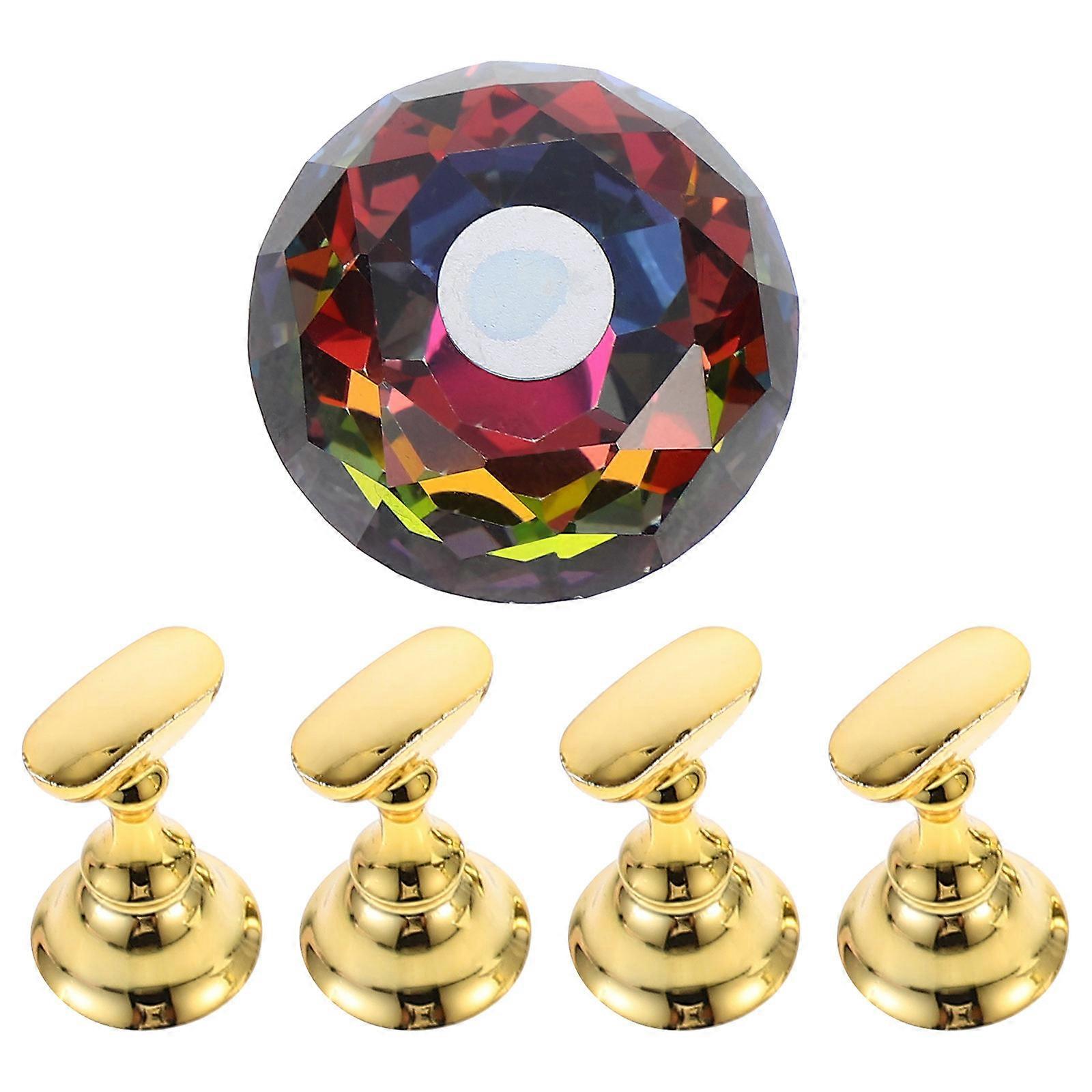 Nail Art Practice Stand Crystal Material for Nail Training 1Set