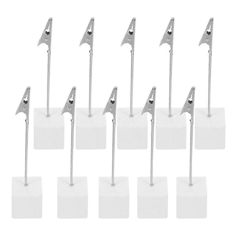 Desktop Memo Holder Cube Base Wooden Clip Stand for Notes 90Pcs