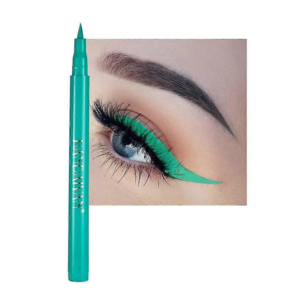 Waterproof Colored Eyeliner Pen Green Matte Quick Dry Long Lasting Precise Lines for Eye Makeup