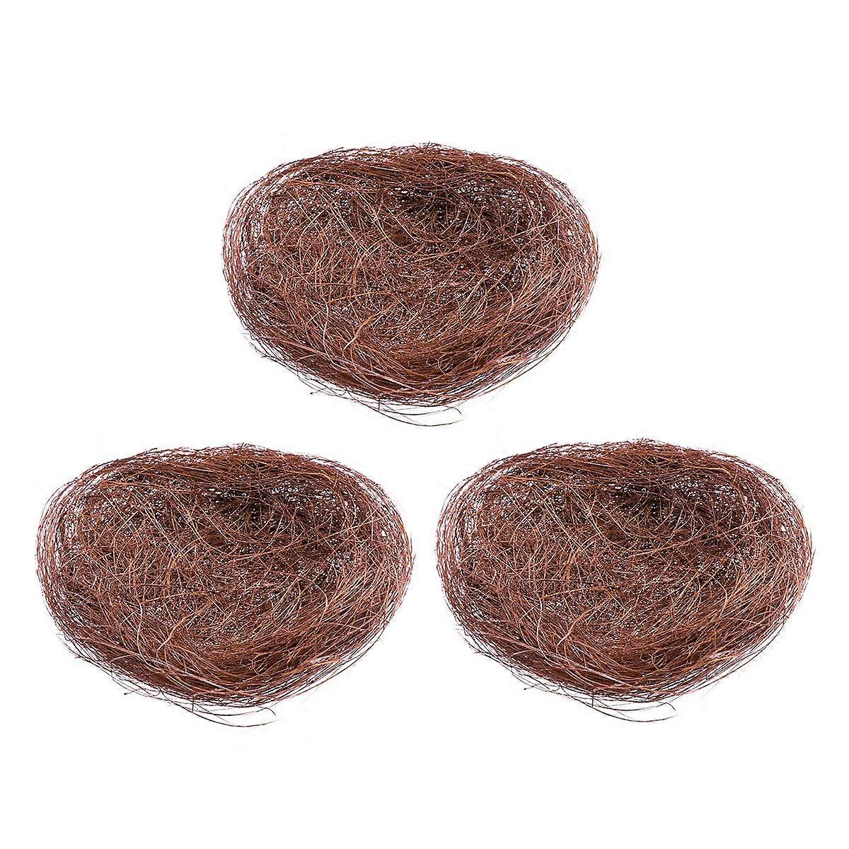 LUOEM 3PCS Artificial Nest Easter Mini Colored Thread Bird Nests for Candies Eggs (Random Color)