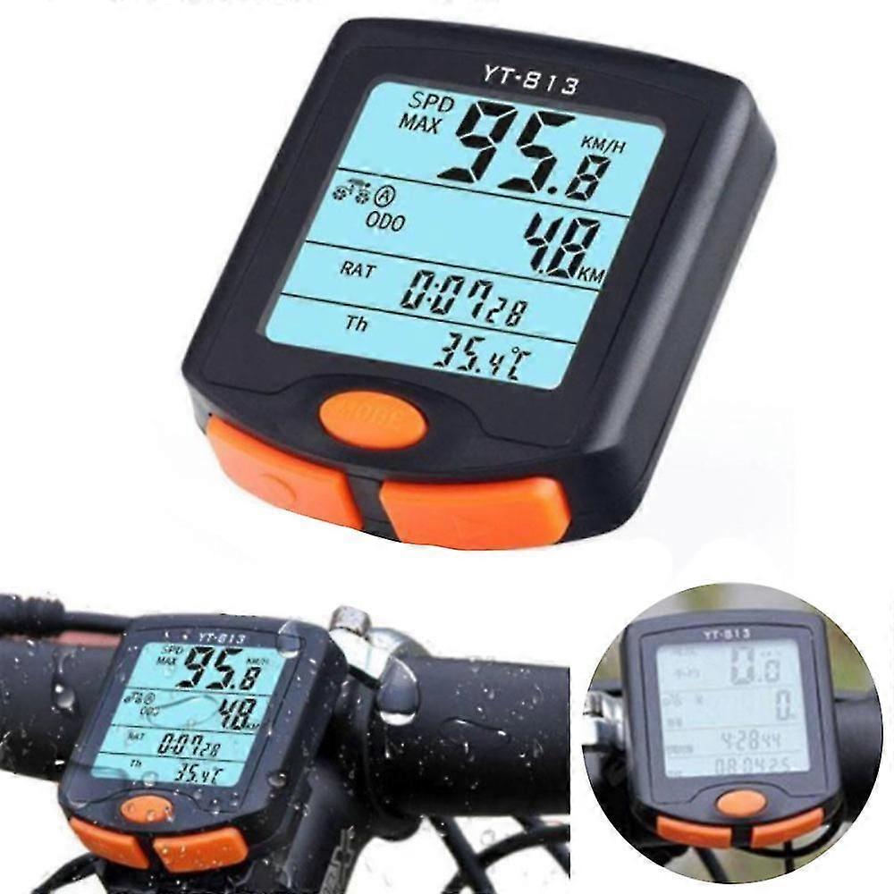 2024 Wireless Bike Computer Waterproof Multi-functions Lcd Backlight Display Bike Speed Meter