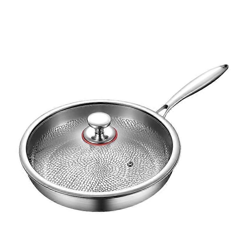 Titanium Non Stick Frying Pan with Lid, 26cm Hammered, ScratchResistant, Induction Compatible