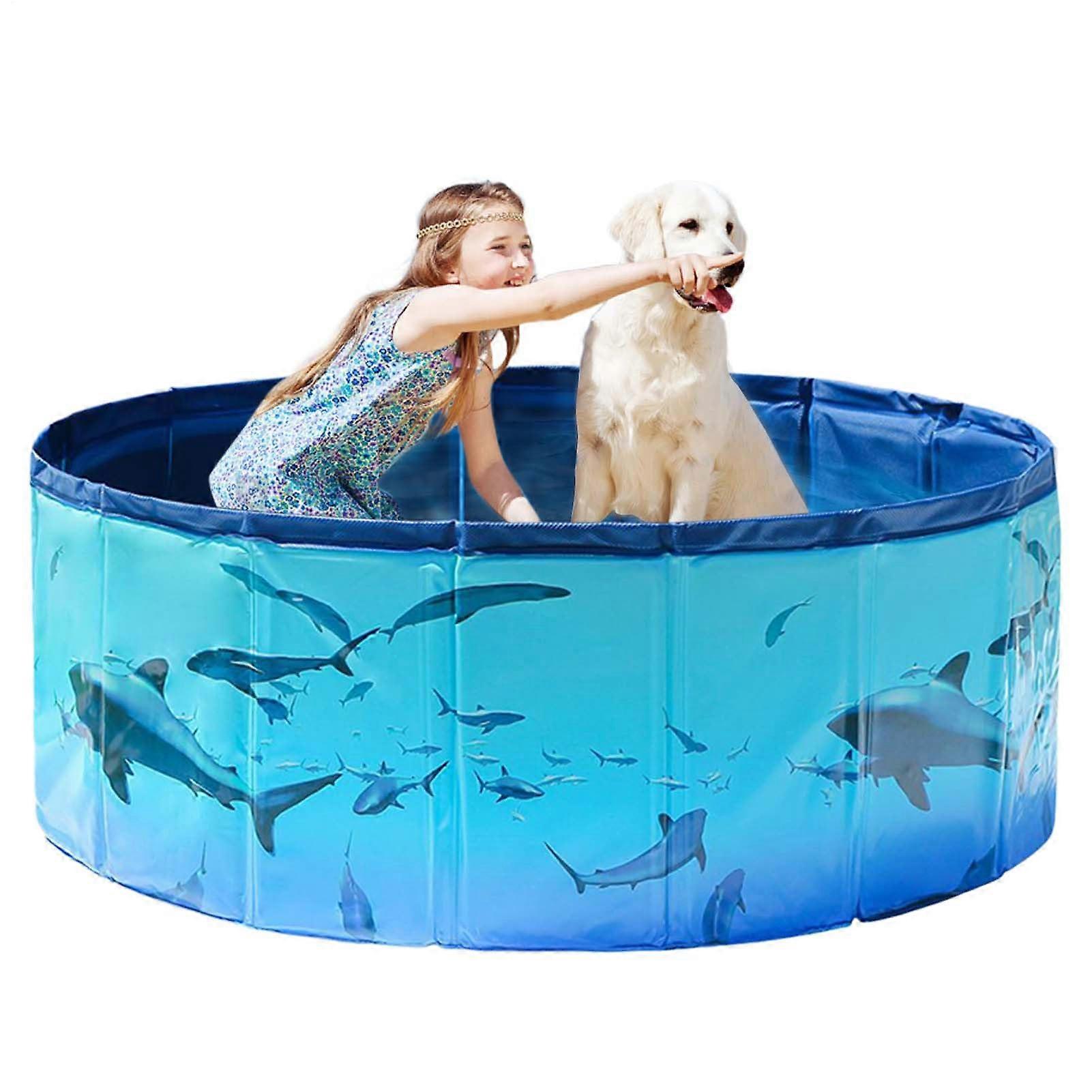 Extra Large Foldable Dog Swimming Pool with SlipResistant Base and QuickDrain for Outdoor Use