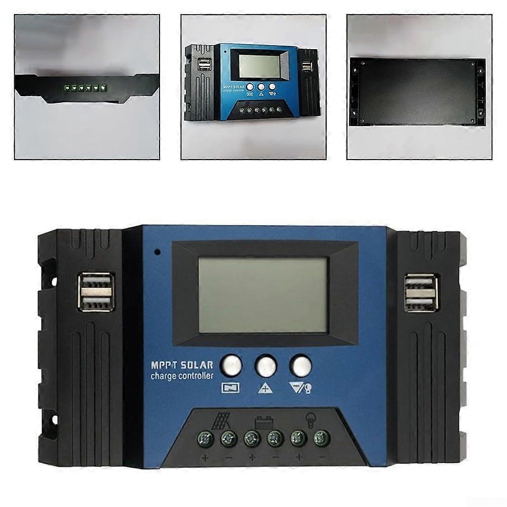 MPPT Solar Charge Controller for 12V 24V Systems with LCD Display and USB Charging Ports