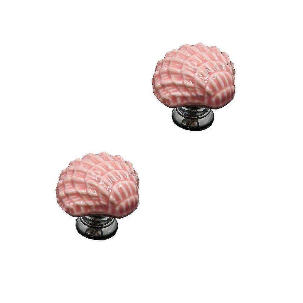 Pull Handle Ceramic Door Knobs for Cabinet Drawer Knobs 4Pcs Pink Style
