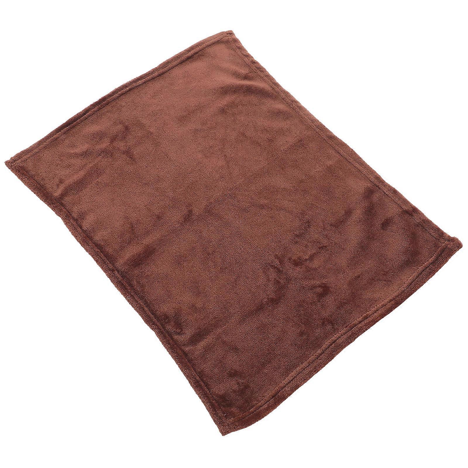 Solid Color Pet Blanket for Warming Use Flannel Coffee Tone